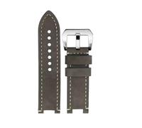 BHMIRUI Correa de reloj de cuero de vaca compatible con Casio G-SHOCK GST-W120L/W130L//S120/S100/S110 MTG-B1000 G1000 Correa pulsera for hombre con herramientas(Grey white-silver)