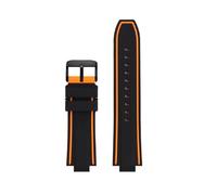 BHMIRUI Correa de reloj de goma de silicona compatible con ORIS AQUIS 7730 7740 Pulsera impermeable Correa de buceo Interfaz convexa 24 * 11 mm 24 * 12 mm con herramientas(Black orange black,24mm-11mm