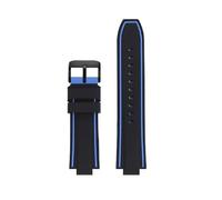 BHMIRUI Correa de reloj de goma de silicona compatible con ORIS AQUIS 7730 7740 Pulsera impermeable Correa de buceo Interfaz convexa 24 * 11 mm 24 * 12 mm con herramientas(Black blue black,24mm-11mm)