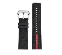 BHMIRUI Correa de reloj de lona con suela de goma, 24 mm, compatible con Panerai Luna Rossa Series PAM01579 PAM01507/1565/1543/1466/1405/1381, correa de nailon(Black Silver)
