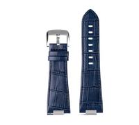 BHMIRUI Correa de reloj de piel de vaca Compatible con la serie Tissot PRX 1853 Correa T137.407 T137.410 serie 26X12 mm Correa elevada Accesorios for relojes for hombres(A blue silver)