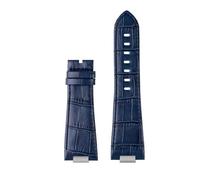 BHMIRUI Correa de reloj de piel de vaca Compatible con la serie Tissot PRX 1853 Correa T137.407 T137.410 serie 26X12 mm Correa elevada Accesorios for relojes for hombres(A black no clasp)