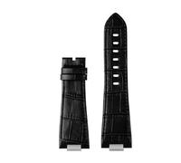 BHMIRUI Correa de reloj de piel de vaca Compatible con la serie Tissot PRX 1853 Correa T137.407 T137.410 serie 26X12 mm Correa elevada Accesorios for relojes for hombres(A blue no clasp)