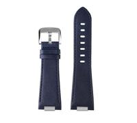 BHMIRUI Correa de reloj de piel de vaca Compatible con la serie Tissot PRX 1853 Correa T137.407 T137.410 serie 26X12 mm Correa elevada Accesorios for relojes for hombres(B blue silver)