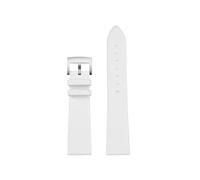 BHMIRUI Correa de reloj de piel de vaca de 21 mm compatible con Swarovski Rhinestone modelo de mujer 1135989 5045371 1135988 pulsera de reloj(White silver)