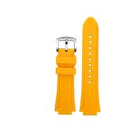 BHMIRUI Pulsera de silicona Compatible con Casio MWA-100H Serie MWD-100H Correa de reloj de silicona con boca convexa impermeable modificada for hombre(Yellow silver pin)