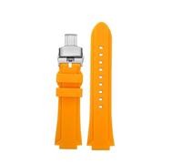 BHMIRUI Pulsera de silicona Compatible con Casio MWA-100H Serie MWD-100H Correa de reloj de silicona con boca convexa impermeable modificada for hombre(Yellow silver)