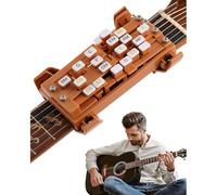 Bhnjyred Presionador de Acordes de Guitarra Marrón Montaje Rápido | Se instala en guitarras acústicas 38-39 o 40-42 pulgadas en menos de un minuto, sin herramientas.