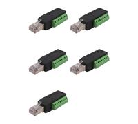 Bhnjyred RJ45 Screw Terminal Connector 8P8C, Shield 8-Pin Block Adapter | Versatile 8P8C to RJ45 adapter supports both male and female terminations for AV setups across Cat5e/6/7 networks.