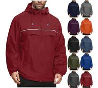 Bhnyku Chaqueta troquelada para hombre, resistente al viento, chubasquero con capucha, impermeable, chaqueta softsheli, chaqueta con capucha, chaqueta monocolor, chaqueta de senderismo con bolsillos
