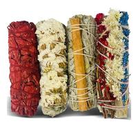 Bholi Sage Plus - Kit de Lodo para sinuata, Sangre de dragón, Canela y Triple Flor, Todo con Salvia Blanca, de Origen sostenible de California, Paquete de 4