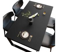 BHOMTY Mantel de Piel Antideslizante Alfombra de Oficina antiincrustante Alfombra de Escritorio fácil de Limpiar Negro 90x160 cm