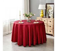 BHOMTY Mantel Jacquard Redondo Protege y Decora la Mesa Adecuado para el hogar, Hotel Restaurante, Banquete de Boda, reunión de Oficina Burdeos Diámetro 160 cm