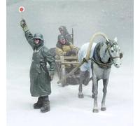 Bhowsa 1/35 Figura de Resina de un Soldado de caballería alemán de la Segunda Guerra Mundial, sin Pintar y sin ensamblar (con Caballo) //k6TR5lj3