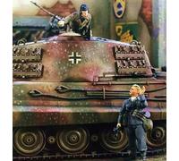 Bhowsa 1/35 Kit de Modelo de Resina de Soldado de Tanque alemán de la Segunda Guerra Mundial sin Pintar ni ensamblar (2 Personas, sin Tanque) //F9s6lj39