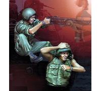 Bhowsa 1/35 Kit de Modelo de Resina de Soldado de Tanque Estadounidense de la Segunda Guerra Mundial sin Pintar y sin Montar (2 Personas, sin Tanque) //8q9tj3z