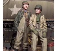 Bhowsa 1/35 Kit de Modelo de Resina de Soldado de Tanque Estadounidense de la Segunda Guerra Mundial sin Pintar y sin Montar (2 Personas, sin Tanque) //8q9tj14z