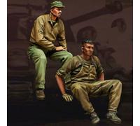 Bhowsa 1/35 Kit de Modelo de Resina de Soldado de Tanque Estadounidense de la Segunda Guerra Mundial sin Pintar y sin Montar (2 Personas, sin Tanque) //8q9tj21z