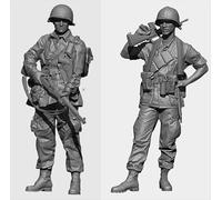 Bhowsa 1/35 Kit de Modelo de Resina de Soldado Estadounidense de la Segunda Guerra Mundial sin Pintar ni ensamblar (2 Personas) //7q9tj133z