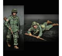 Bhowsa 1/35 Kit de Modelo de Resina de Soldado Estadounidense de la Segunda Guerra Mundial sin Pintar ni ensamblar (2 Personas) //7q9tj94z