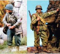 Bhowsa 1/35 Kit de Modelo de Resina de Soldado Estadounidense de la Segunda Guerra Mundial sin Pintar ni ensamblar (2 Personas) //7q9tj36z