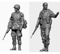 Bhowsa 1/35 Kit de Modelo de Resina de Soldado Estadounidense de la Segunda Guerra Mundial sin Pintar ni ensamblar (2 Personas) //7q9tj74z