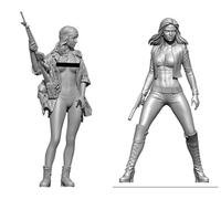Bhowsa 1/35 Kit de Modelo de Resina de Soldado Femenino de Ciencia ficción sin Pintar ni ensamblar (2 Personas) //F9s7lj23