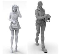 Bhowsa 1/35 Kit de Modelo de Resina de Soldado Femenino de Ciencia ficción sin Pintar ni ensamblar (2 Personas) //F9s7lj18