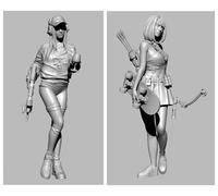 Bhowsa 1/35 Kit de Modelo de Resina de Soldado Femenino de Ciencia ficción sin Pintar ni ensamblar (2 Personas) //F9s7lj32