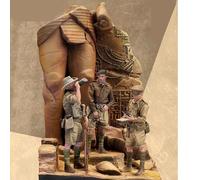 Bhowsa 1/35 Kit de Modelo de Soldado de la Segunda Guerra Mundial en Resina, sin Pintar y sin Montar (3 Figuras, con Base) //Y4jO2lo8