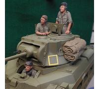 Bhowsa 1/35 Kit de Soldado de la Segunda Guerra Mundial en Resina sin Pintar ni Montar (3 Personas, sin Tanque) //Y5jO6lo1