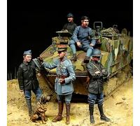 Bhowsa 1/35 Kit de Soldado de la Segunda Guerra Mundial en Resina sin Pintar ni Montar (5 Personas, sin Tanque) //Y5jO6lo3