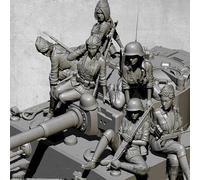 Bhowsa 1/35 Kit de Soldado Femenino alemán de la Segunda Guerra Mundial en Resina sin Pintar ni Montar (6 Figuras, sin Tanque) //Y5jO4lo1