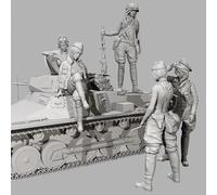 Bhowsa 1/35 Kit de Soldado Femenino alemán de la Segunda Guerra Mundial en Resina sin Pintar ni Montar (5 Figuras con Tanque) //Y5jO4lo4