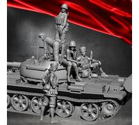 Bhowsa 1/35 Kit de Soldado Femenino soviético de la Segunda Guerra Mundial en Resina sin Pintar ni Montar (5 Figuras, sin Tanque) //Y5jO4lo9