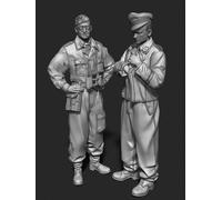 Bhowsa 1/35 Maqueta de Resina de Soldado alemán de la Segunda Guerra Mundial sin Pintar ni ensamblar (2 Personas) //8D9vj74z