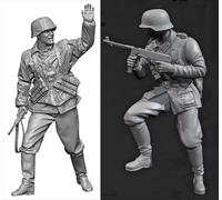 Bhowsa 1/35 Maqueta de Resina de Soldado alemán de la Segunda Guerra Mundial sin Pintar ni ensamblar (2 Personas) //8D9vj137z