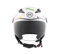 BHR Casco de Moto Demi-Jet para Niño, 838 CHILDREN, Casco de Scooter para Niños/Niñas, Homologación ECE 22.06, Visera Resistente a los Arañazos y Desbloqueo Micrométrico, Pencils, L