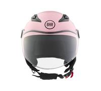 BHR Casco de Moto Demi-Jet para Niño, 838 CHILDREN, Casco de Scooter para Niños/Niñas, Homologación ECE 22.06, Visera Resistente a los Arañazos y Desbloqueo Micrométrico, Rosa, S