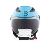 BHR Casco de Moto Demi-Jet para Niño, 838 CHILDREN, Casco de Scooter para Niños/Niñas, Homologación ECE 22.06, Visera Resistente a los Arañazos y Desbloqueo Micrométrico, Azul, M