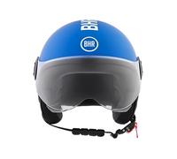 BHR Casco Demi-Jet 835 Special - Casco Scooter Homologado ECE 22.06 con Visera Tipo Gafa Antiarañazos - Cierre Micrométrico y Almohadillas Desmontables - BHR BLU Mate L