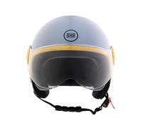 BHR Casco Demi-Jet 835 Special - Casco Scooter Homologado ECE 22.06 con Visera Tipo Gafa Antiarañazos - Cierre Micrométrico y Almohadillas Desmontables - Gris Mate M