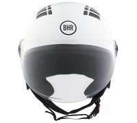 BHR Casco Moto Demi-Jet 834 FLOW - Casco Scooter Verano Homologado ECE 22.06 con 16 Puntos de Ventilación - Casco Moto Abierto con Visera Anti Rayas y Desbloqueo Micrométrico - Blanco, XL
