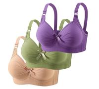 BHS Damen Ohne Bügel Push Up BH Set mit verstellbarem für Alltag Yoga Fitness Sport Outdoor Frauen 3er Pack Sexy Bustier Crop Top Sport-BHS Trainings-BH, azul oscuro, 40