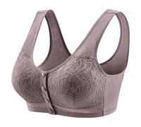 -BHS für ältere Frauen, 3er-, Frontverschluss bequeme BHS für den Alltag Sport-BH mit Bügel und Knopfleiste vorne für Damen Brüste Umstanddehalber Abzu geben, morado, M