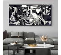 BHTMOI Póster abstracto en blanco y negro de Picasso Guernica en lienzo,cuadro impreso en arte de pared para decoración de sala de estar,40x80cm sin marco