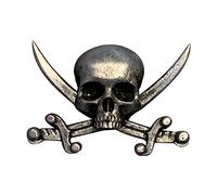 BHUEHSS Broche de esqueleto de terror gótico con diseño de dagas de calavera gótica, broche de espadas cruzadas, pin de solapa de joyería B#, as shown in the picture, Metal