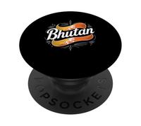 Bhutan Dragon Flag Heritage National Travel PopSockets PopGrip Adhesivo