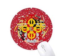 Bhutan National Emblem país Wheel Mouse Pad de Goma roja Redonda