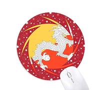 Bhutan National Flag Asia país Wheel Mouse Pad de Goma roja Redonda